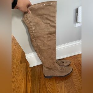 Over the knee suede boots